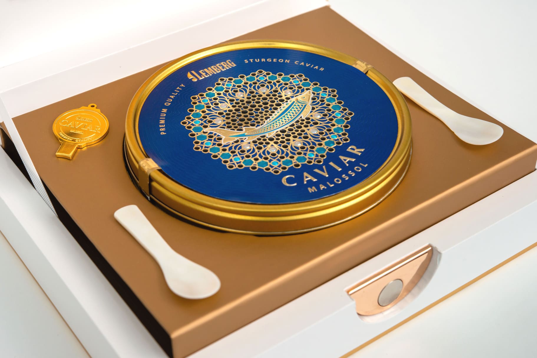 Gift sets with black caviar