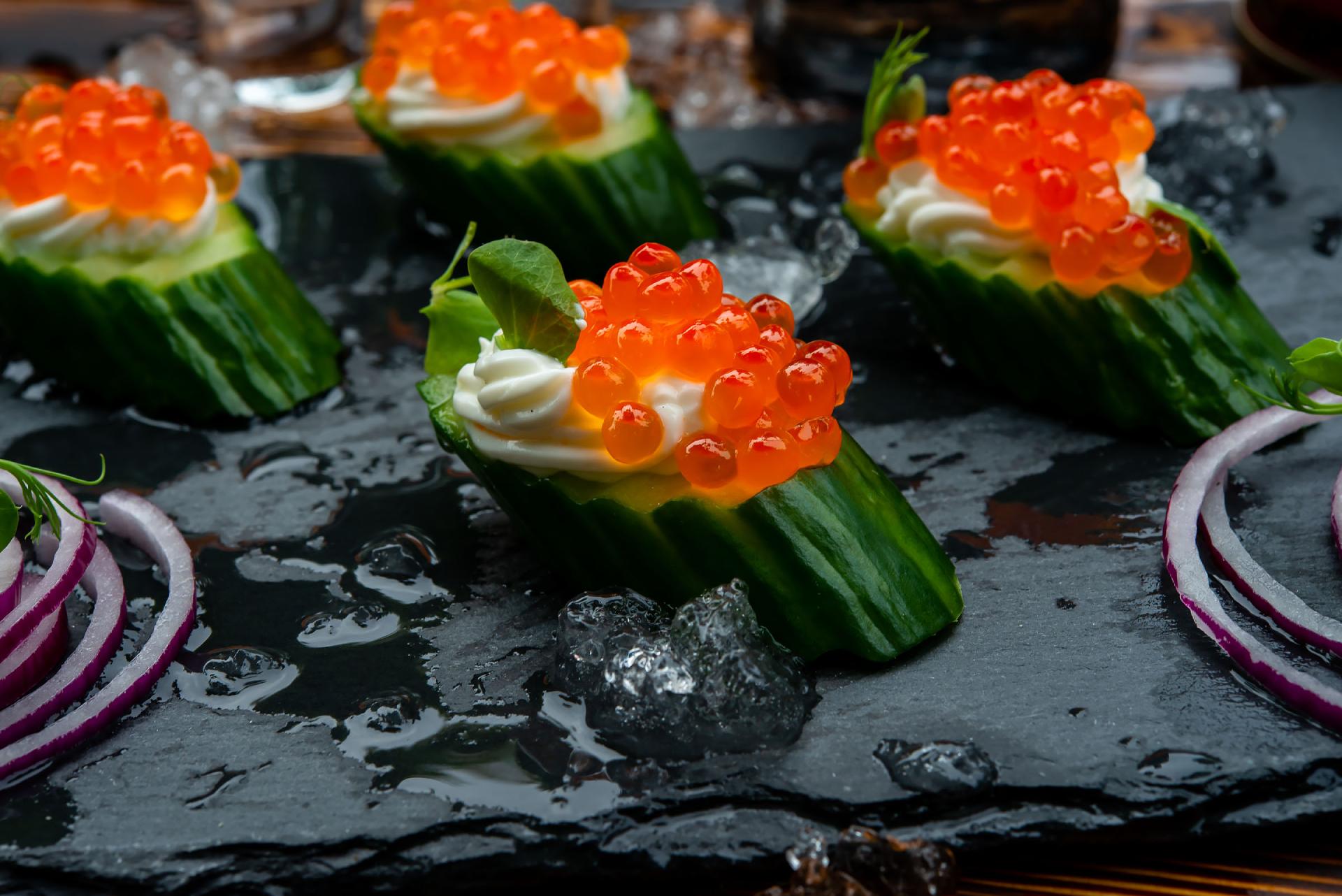 A light and refreshing summer appetizer with caviar